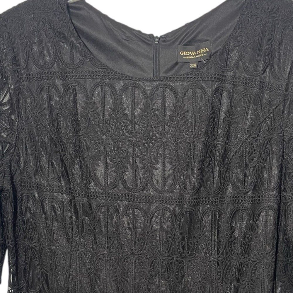 Giovanna Signature Embroidery Luxurious
Lace Black Dress Size 22W - Picture 2 of 9
